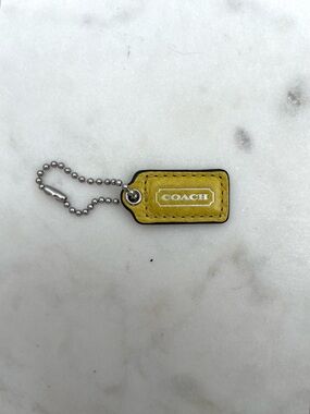 COACH Mini Leather Hang Tag, Yellow